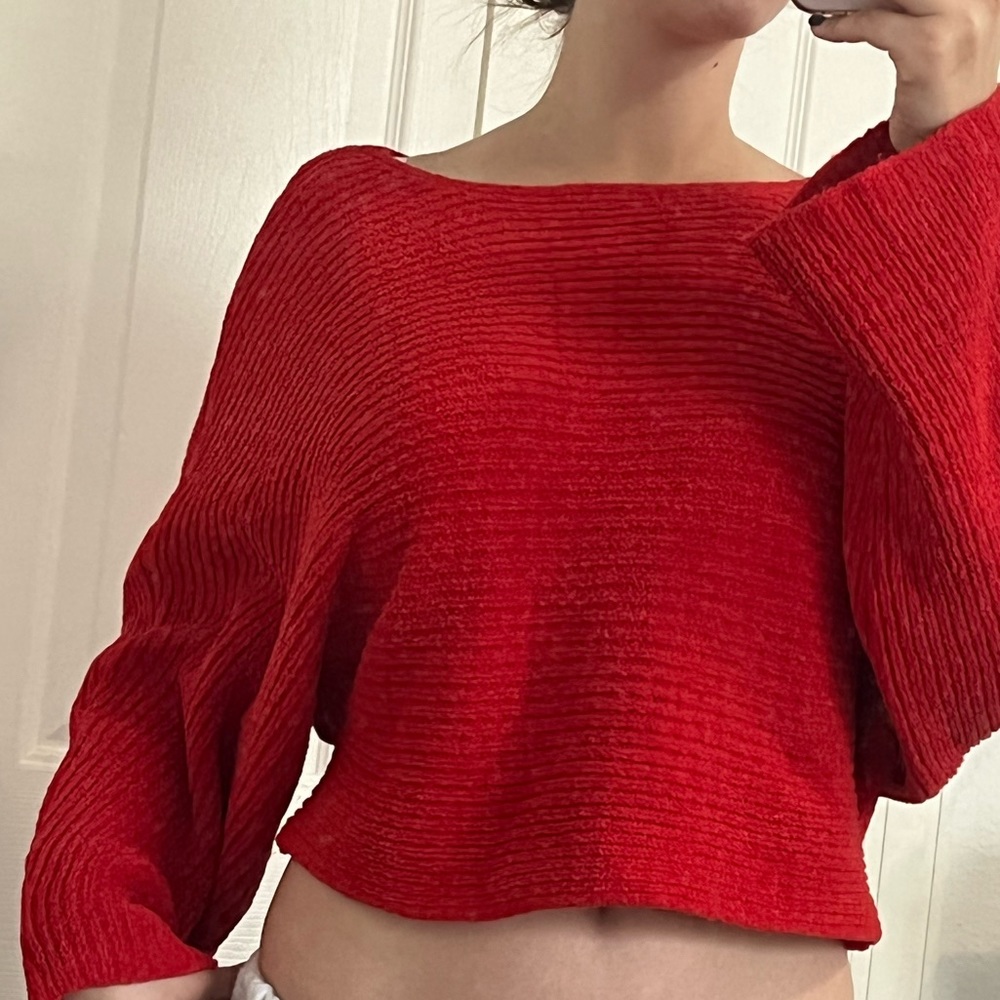 Red soft knit sweater